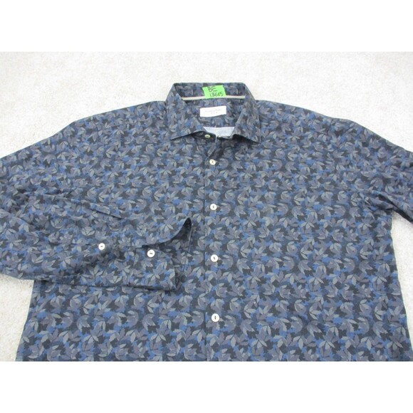 Tintoria Mattei 954 Shirt Mens 44 17.5 Extra Large XL Slim Floral Graphic Print - Picture 3 of 13